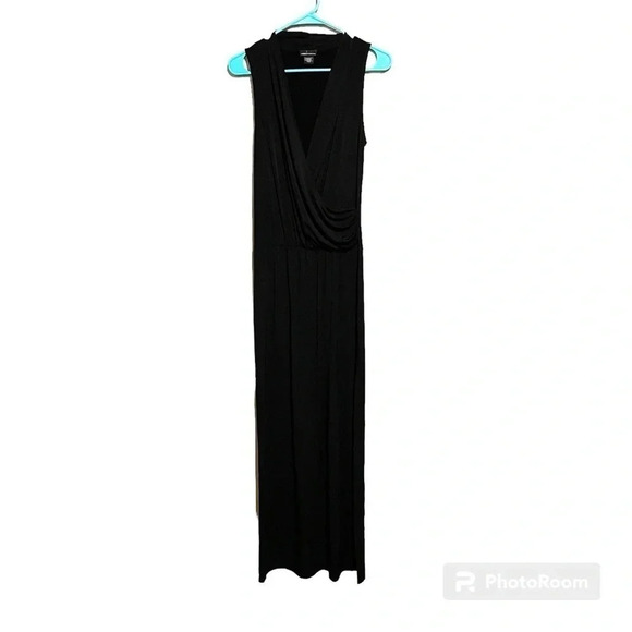 Moda International Dresses & Skirts - Moda International Womens Black Sleeveless Faux Wrap Casual Maxi Dress Size M